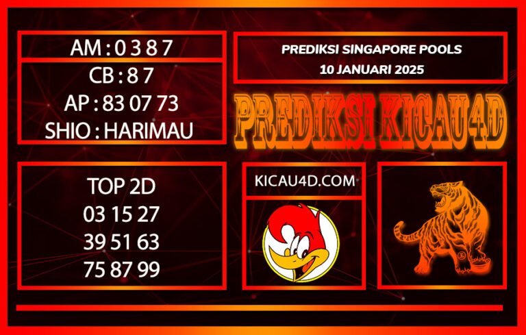 PREDIKSI TOGEL SINGAPORE POOLS 10 JANURARI 2025