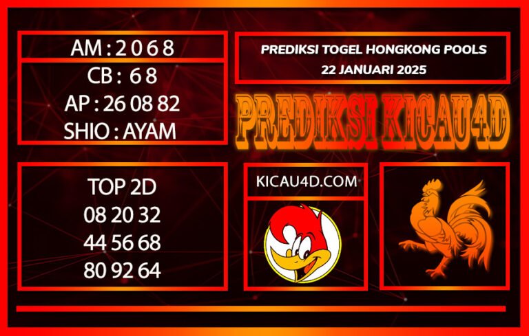 PREDIKSI TOGEL HONGKONG POOLS 22 JANUARI 2025