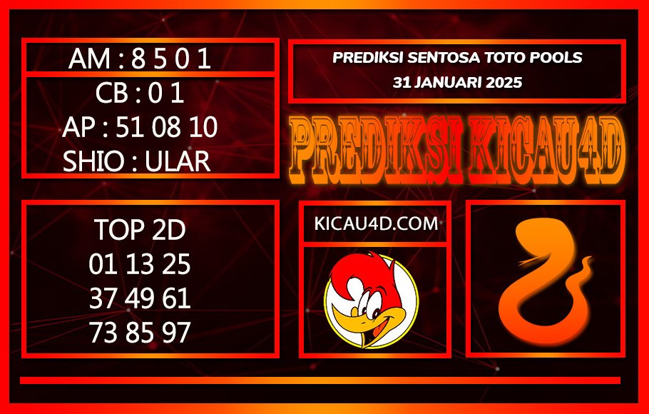 PREDIKSI TOGEL SENTOSA TOTO POOLS 31 JANUARI 2025