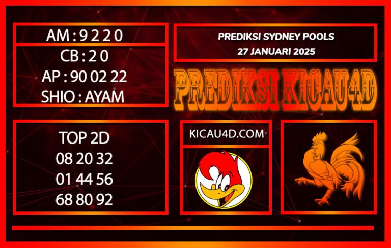 PREDIKSI TOGEL SYDNEY POOLS 27 JANUARI 2025