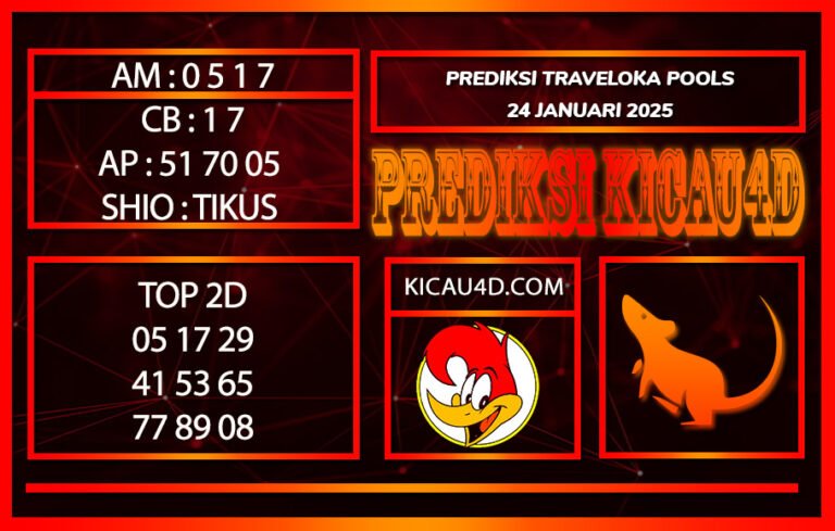 PREDIKSI TOGEL TRAVELOKA POOLS 24 JANUARI 2025