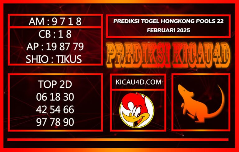 PREDIKSI TOGEL HONGKONG POOLS 22 FEBRUARI 2025