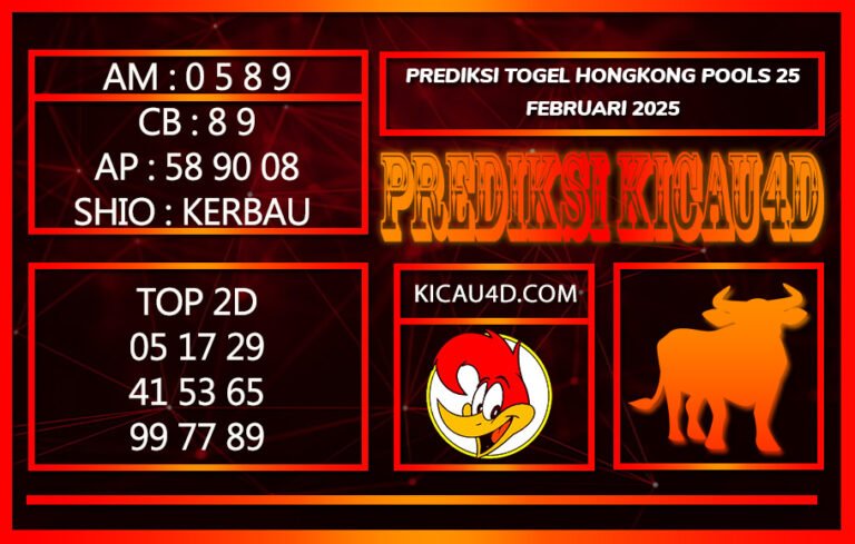 PREDIKSI TOGEL HONGKONG POOLS 25 FEBRUARI 2025