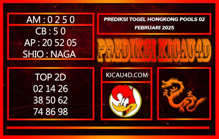 PREDIKSI TOGEL HONGKONG POOLS 02 FEBRUARI 2025