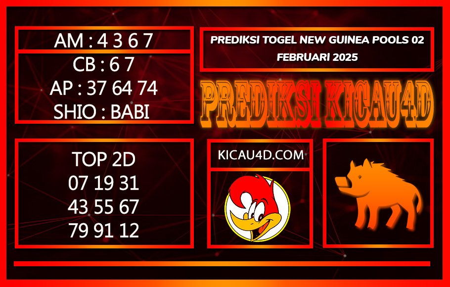 PREDIKSI TOGEL NEW GUINEA POOLS 02 FEBRUARI 2025