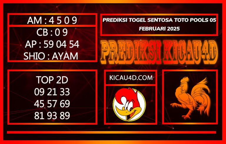PREDIKSI TOGEL SENTOSA TOTO POOLS 05 FEBRUARI 2025
