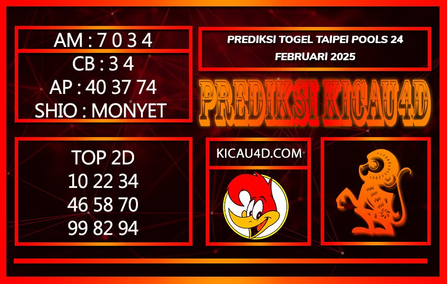 PREDIKSI TOGEL TAIPEI POOLS 24 FEBRUARI 2025