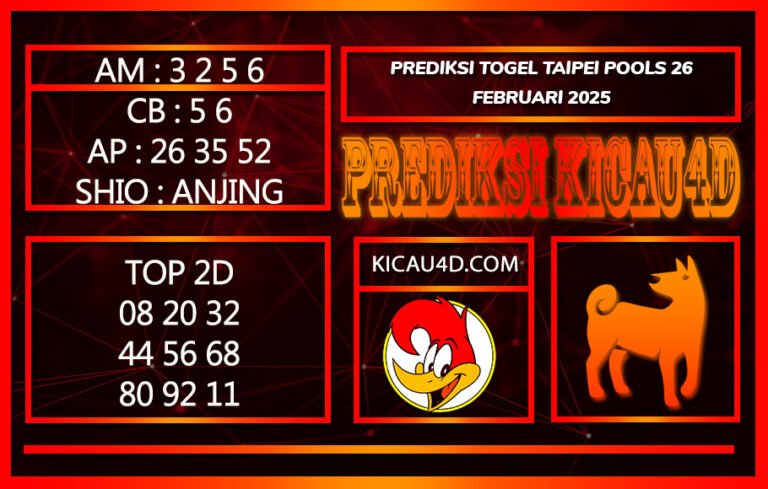 PREDIKSI TOGEL TAIPEI POOLS 26 FEBRUARI 2025