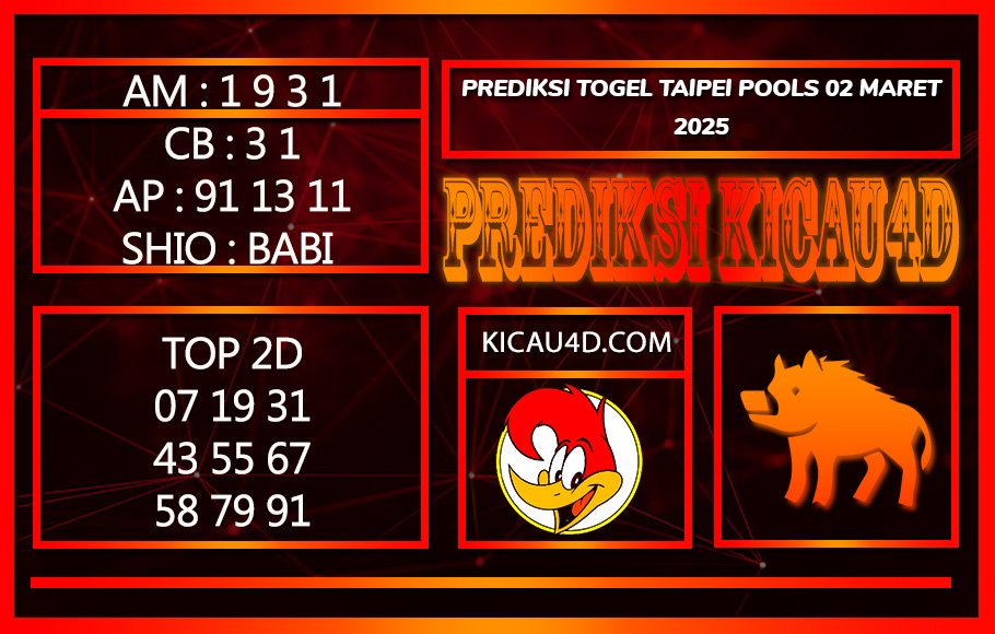 PREDIKSI TOGEL TAIPEI POOLS 02 MARET 2025