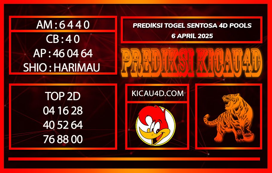PREDIKSI TOGEL SENTOSA 4D POOLS 6 APRIL 2025