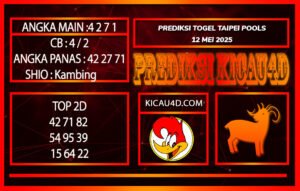 PREDIKSI TOGEL TAIPEI POOLS 12 MEI 2025
